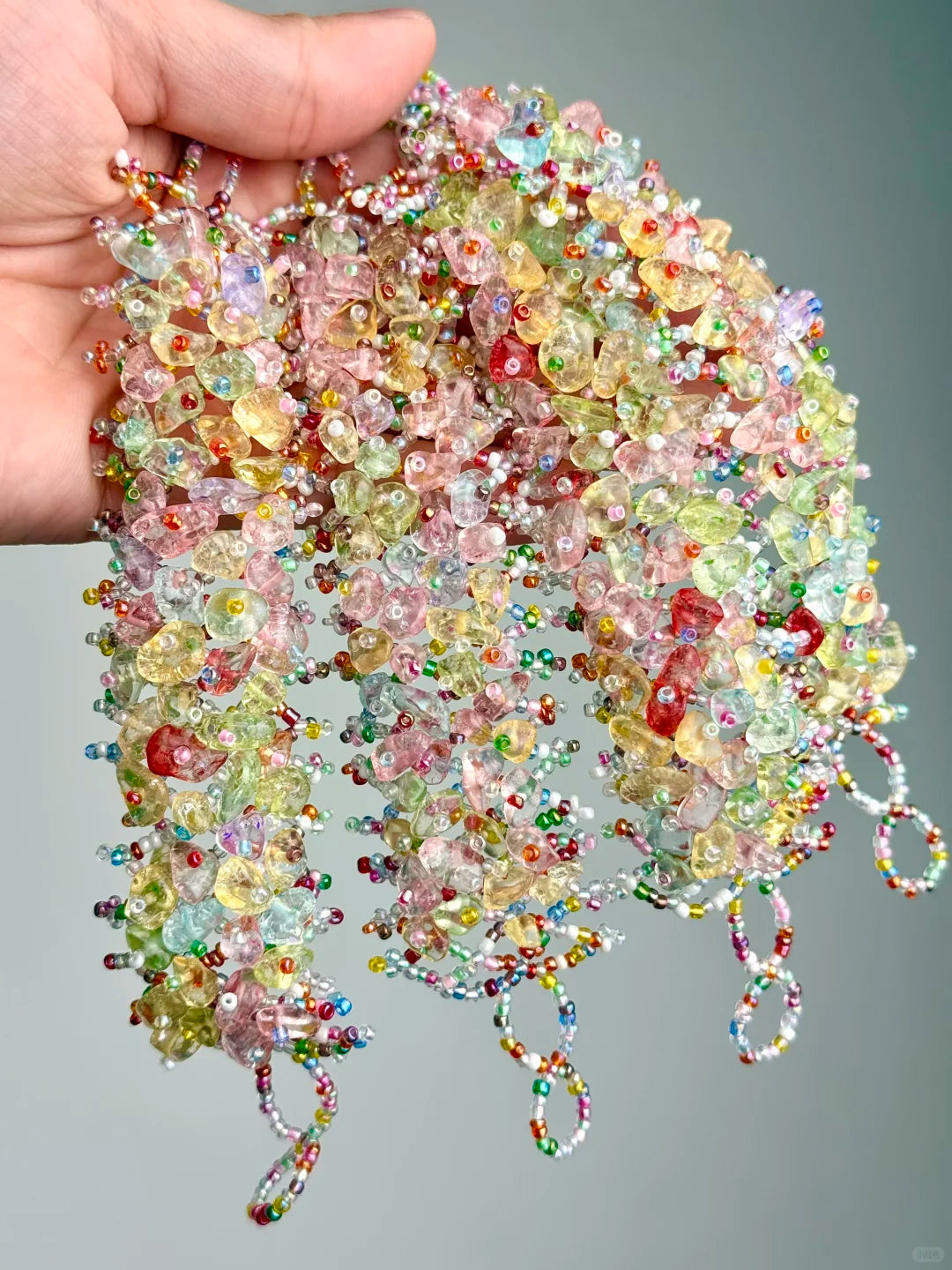 Handcrafted bracelet made from vintage coloured beads